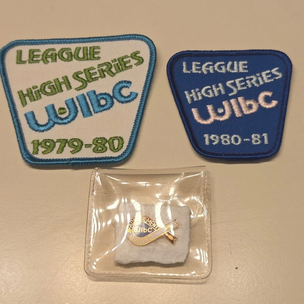 WIBc League High Series Bowling Patches 1979 1980 1981 Pin Award‎